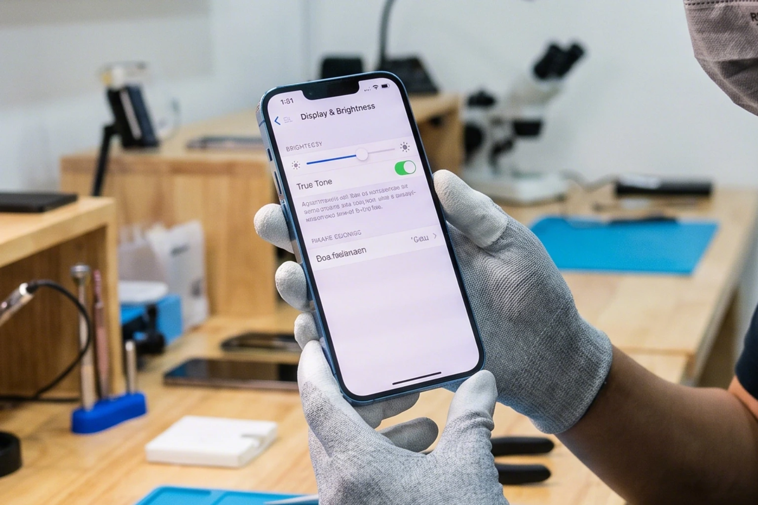 Checking iPhone display and True Tone before buying